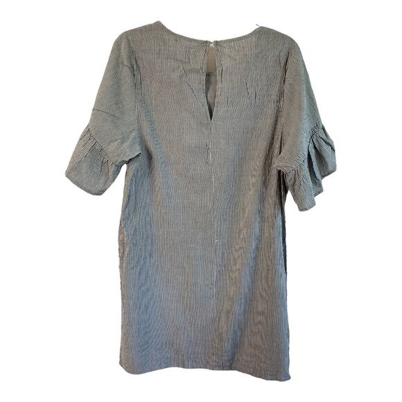 BCBG Black Strip Flutter Sleeve Shift Dress Small new - Picture 5 of 7